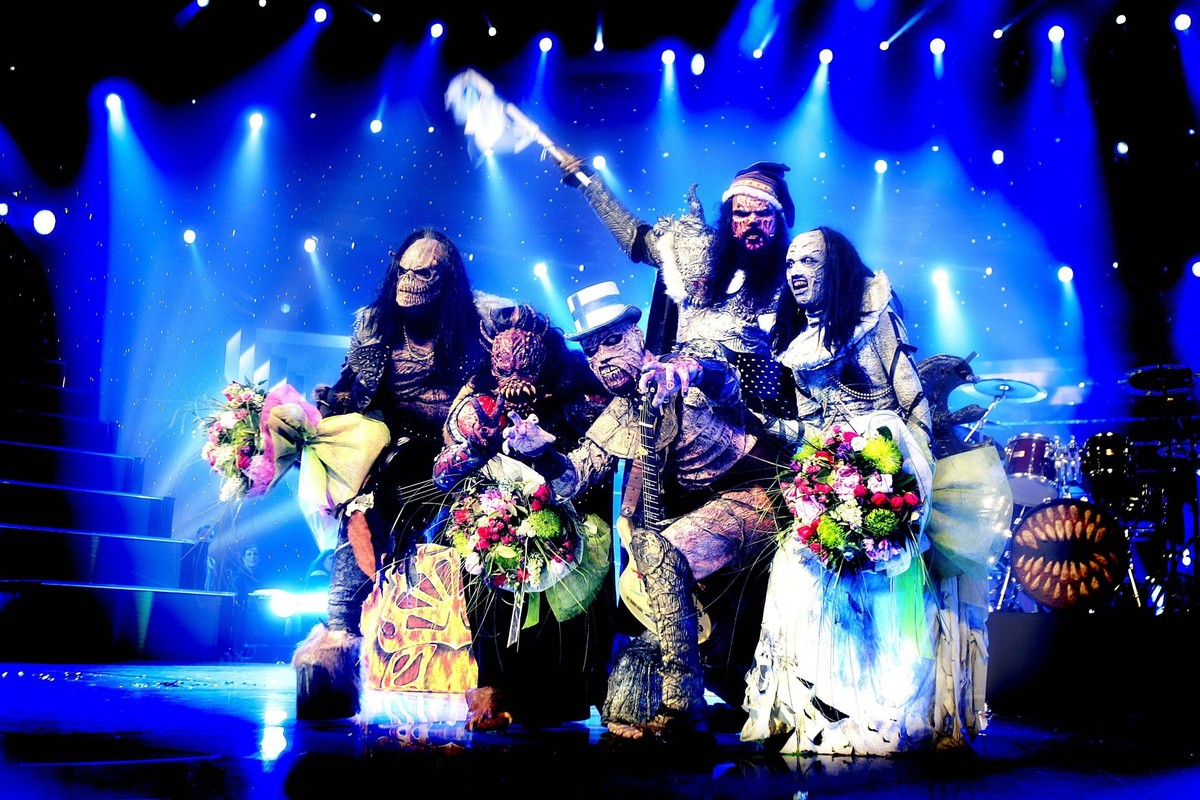 Eurovision Song Contest 2006. Det finska bandet Lordi vann t�vlingen med sangen Hard rock hallelujah . Scenbilder, gruppbilder 2006-05-21 c PETER WIXTR�M / Aftonbladet / IBL Bildbyra * * * EXPRESSEN O ...