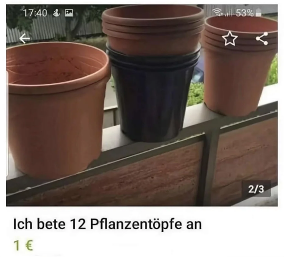 Lustige Fails: Inserat mit Töpfen