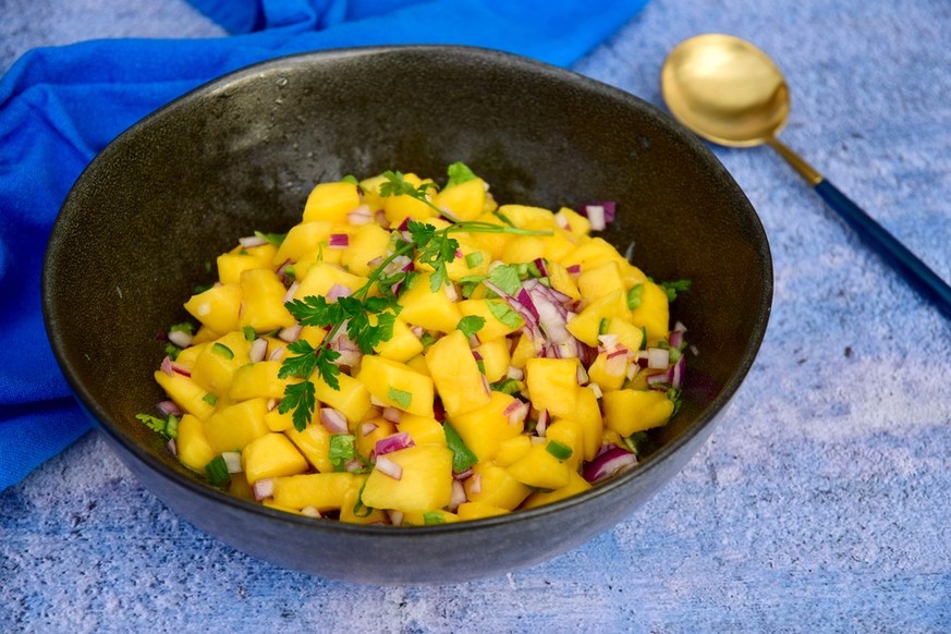 Chunky, delicious mango salsa.
