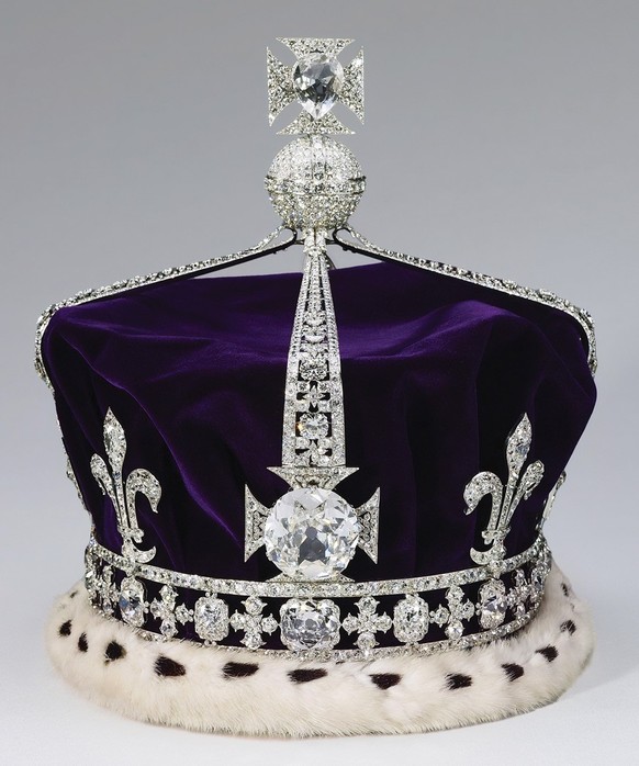 Crown of Queen Elizabeth The Queen Mother Koh-i-noor diamond
https://en.wikipedia.org/wiki/Koh-i-Noor#/media/File:Queen_Mary&#039;s_Crown.png