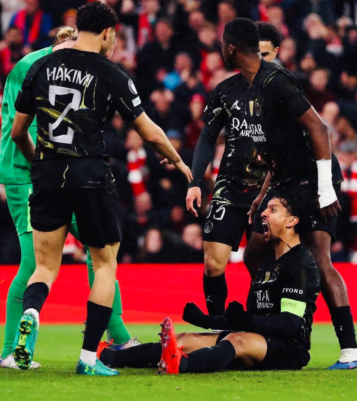 Marquinhos a fait éclater sa rage après un tacle salvateur contre Liverpool.