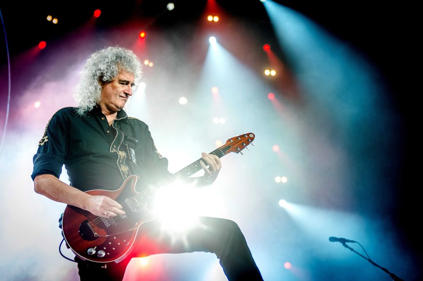 epa06082521 (FILE) British guitarist Brian May performs during a concert of the band &#039;Queen + Adam Lambert&#039; at the Ziggo Dome in Amsterdam, Netherlands, 30 January 2015 (reissued 12 July 201 ...