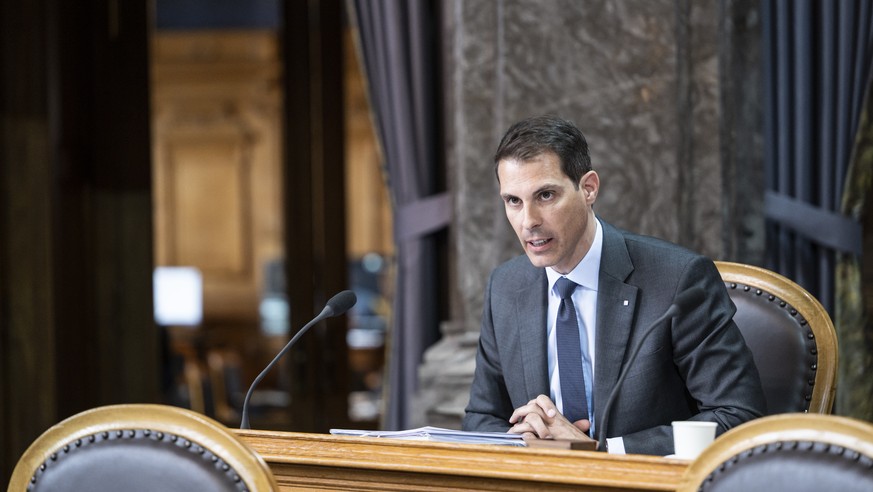 Thierry Burkart, FDP-AG spricht zur Kleinen Kammer, an der Sommersession der Eidgenoessischen Raete, am Dienstag, 31. Mai 2022 im Staenderat in Bern. (KEYSTONE/Alessandro della Valle)