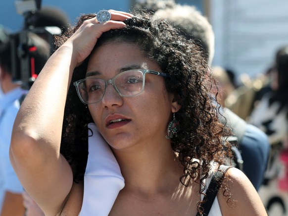 epa10297661 Sanaa Seif, the sister of jailed British-Egyptian activist Alaa Abd el-Fattah, attends climate activists protest demanding climate justice and human rights during the COP27 UN Climate Summ ...