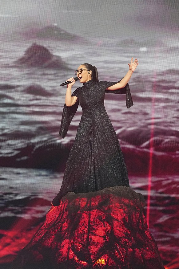 Klavdia from Greece performs the song &quot;Asteromata&quot; during the dress rehearsal for the second semi-final of the 69th Eurovision Song Contest, in Basel, Switzerland, Wednesday, May 14, 2025. ( ...