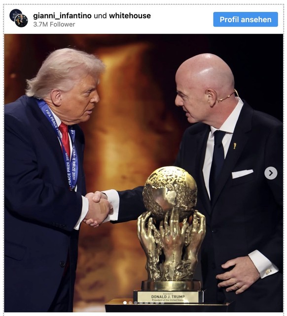 Trump und Infantino, Screenshot: Instagram