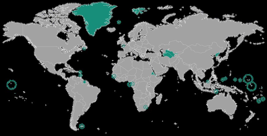 Diese Karte zeigt, wo KEIN EINZIGER Auslandschweizer wohnt – und wo es höchstens 10 hat