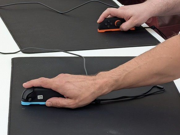 Pfiffig ist die Idee, die Joy-Cons mit einem Sensor an der Unterseite als Maus zu nutzen.