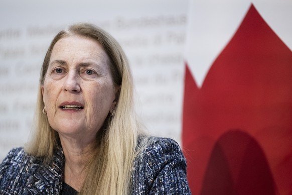 Helene Budliger Artieda, State secretary for economy, informs during a press conference on the new import tariffs into the US, Friday, November 14th, 2025, in Berne, Switzerland. (KEYSTONE/Alessandro  ...