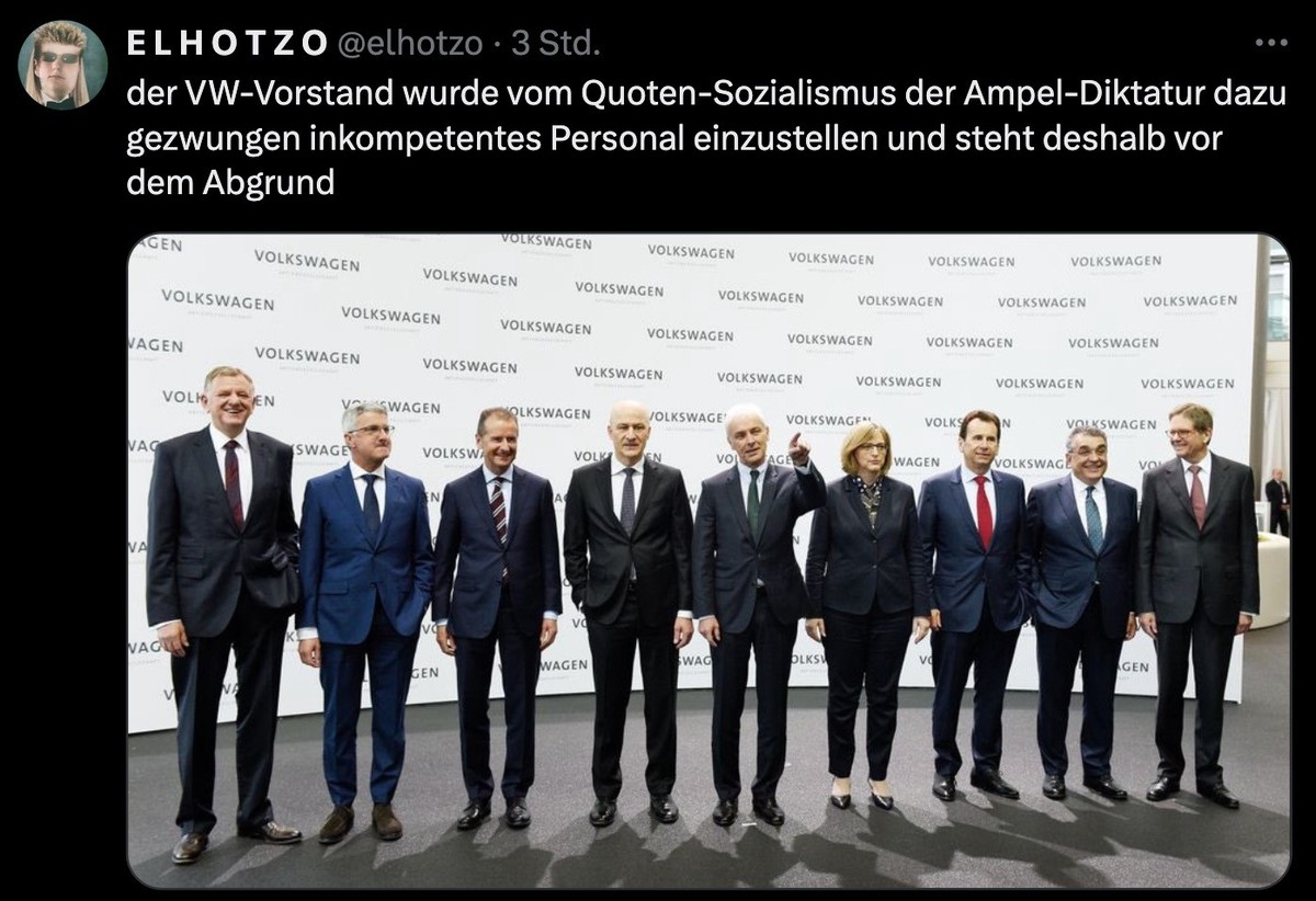 Tweet zum VW-Vorstand, der versagt hat