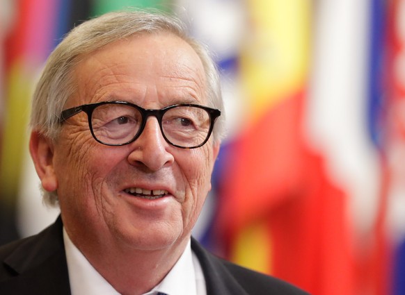 epa07662034 President of The European Commission Jean-Claude Juncker speaks to the press at the end of a European Council Summit in Brussels, Belgium, 21 June 2019. European leaders are expected to di ...