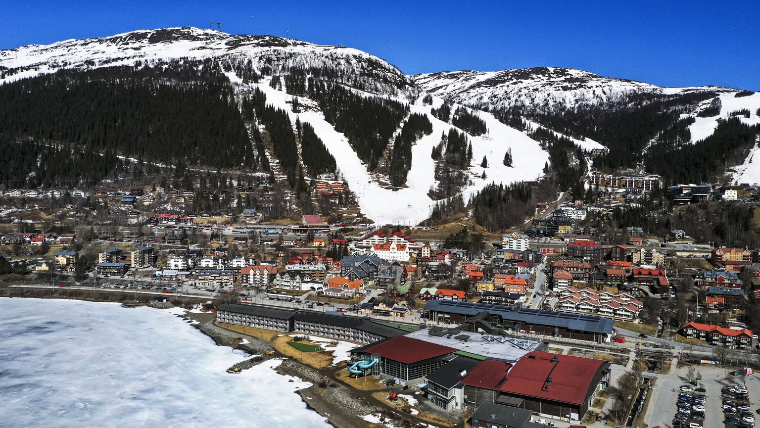 epa07655324 (FILE) - General view of the ski resort in Are, Sweden, 23 April 2019 (issued 18 June 2019). The International Olympic Committee (IOC) will elect the host city for the 2026 Winter Olympics ...