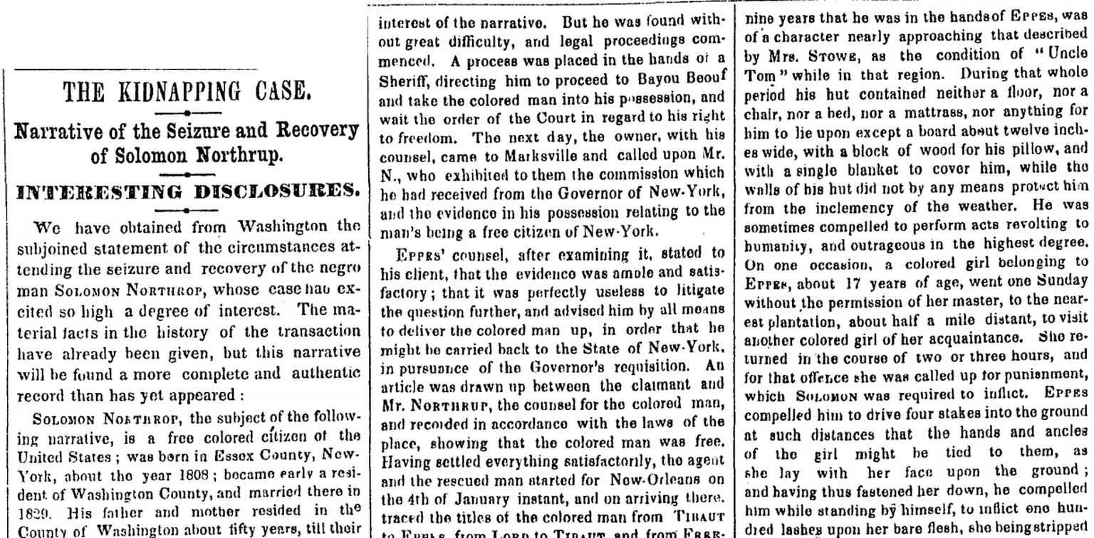 Der fehlerhafte Artikel aus dem Jahr 1853.