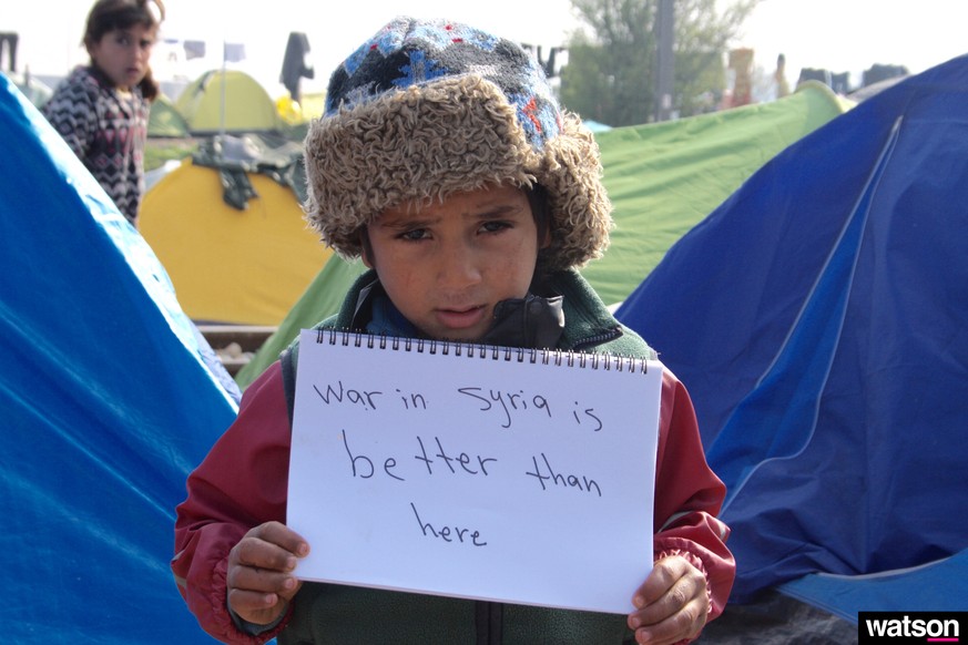 «Der Krieg in Syrien ist weniger schlimm als hier», sagt dieser Junge.<br data-editable="remove">