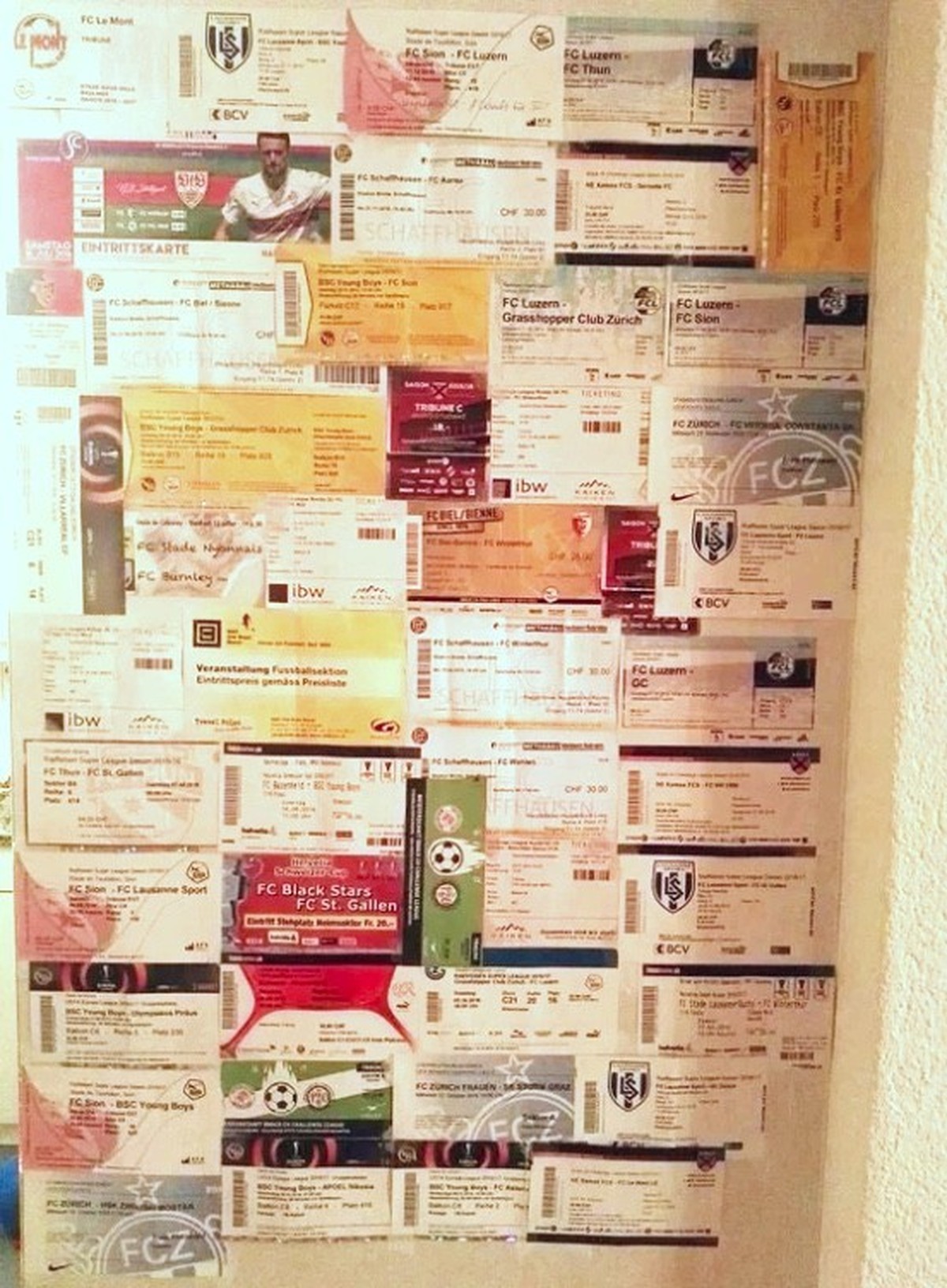 Sammlung von Matchtickets von watson-User Kimbolone