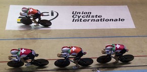 Der Schweizer Bahn-Vierer ist auf einem guten Weg für eine OIympia-Medaille 2016 in Rio.