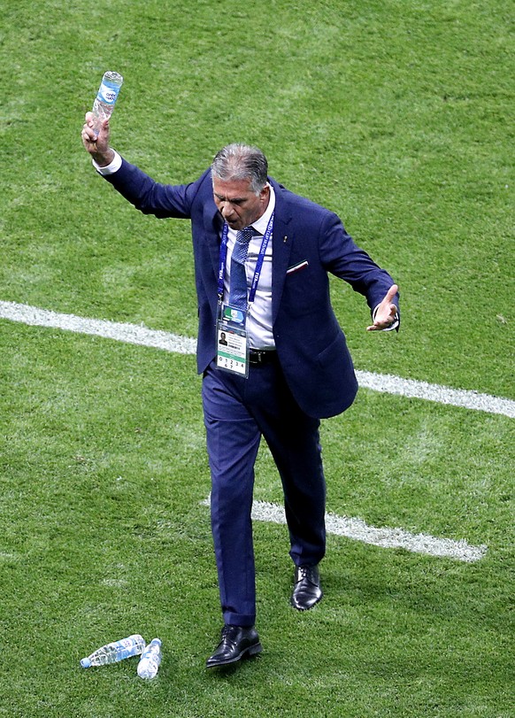 epa06825503 Iran&#039;s coach Carlos Queiroz reacts during the FIFA World Cup 2018 group B preliminary round soccer match between Iran and Spain in Kazan, Russia, 20 June 2018.

(RESTRICTIONS APPLY: ...