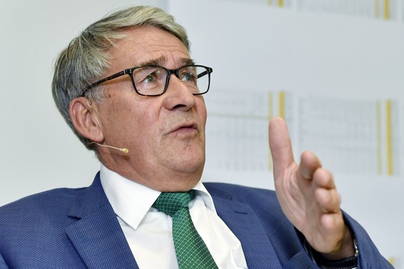 Urs Schwaller, VR - Praesident Post CH AG an der Medienkonferenz Rueckzahlungen im ÇFall PostAutoÈ in Zuerich am Freitag, 21. September 2018. (KEYSTONE/Walter Bieri)