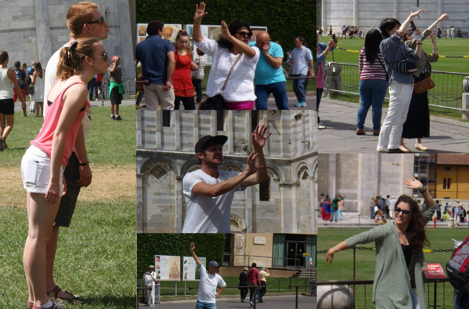 Willst du so aussehen? Die üblichen Touristen in Pisa, Italien.