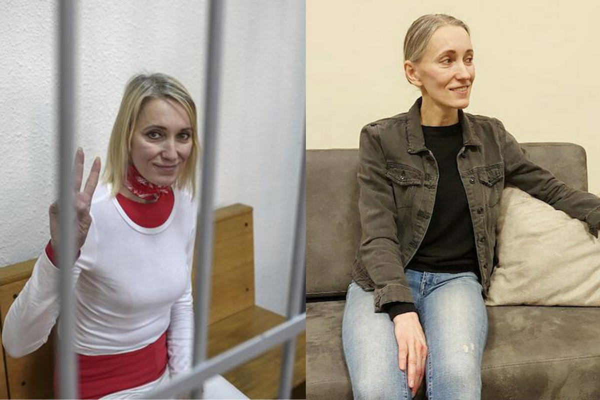 Natallia Hersche avant et après sa détention.