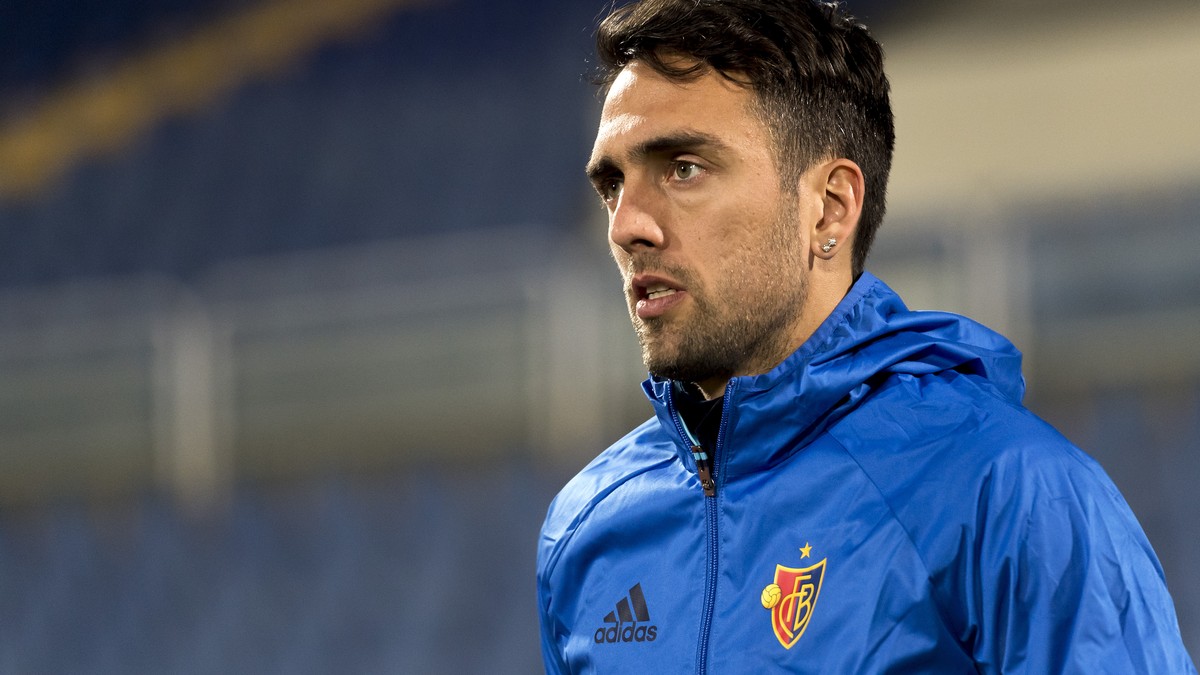 Matias Delgado of Switzerland's FC Basel 1893 during a training session in the Natsionalen Stadion Vasil Levski in Sofia, Bulgaria, on Tuesday, November 22, 2016. Switzerland's FC Basel 1893 ...