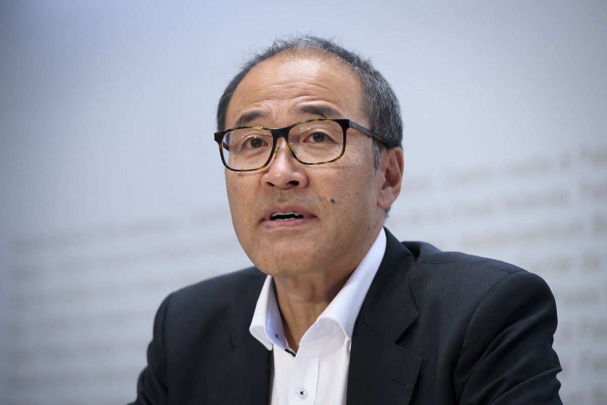Sang-Il Kim, Leiter Abteilung Digitale Transformation, BAG, spricht waehrend einer Medienkonferenz zur Situation des Coronavirus (COVID-19), am Mittwoch, 5. August 2020 in Bern. (KEYSTONE/Anthony Anex ...