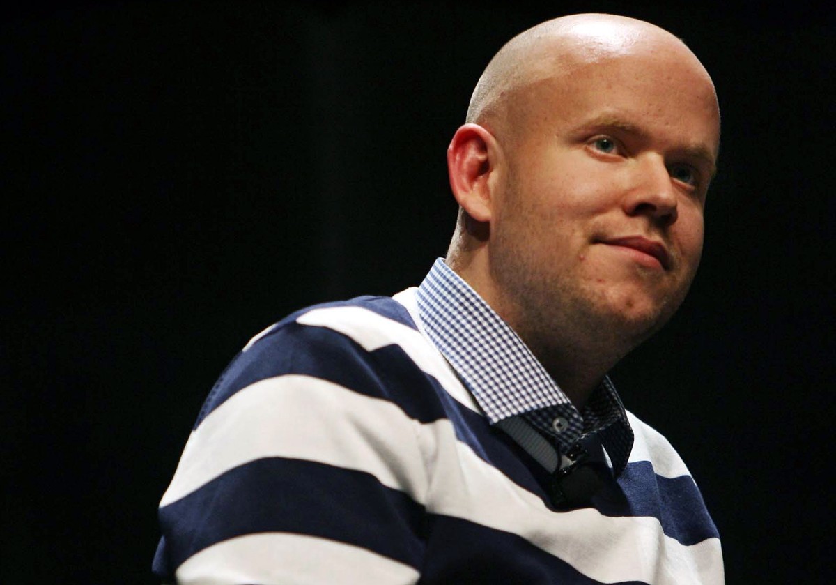 FILE - In this March 16, 2010 file photo, Spotify CEO Daniel Ek is interviewed by Wired's Eliot Van Buskirk, unseen, at the Austin Convention Center during SXSW in Austin, Texas. Ek on Tuesday, N ...