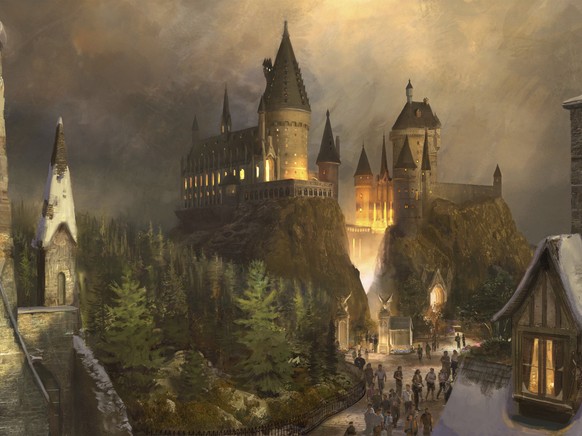 In this undated artist&#039;s impression provided by Universal Studios Orlando, Hogwarts Castle is seen at &quot;The Wizarding World of Harry Potter&quot;, which will open in late 2009 in Orlando, Fla ...