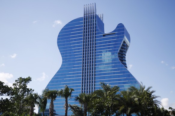 FILE - The guitar shaped hotel is seen at the Seminole Hard Rock Hotel and Casino on Oct. 24, 2019, in Hollywood, Fla. The U.S. Supreme Court on Monday, June 17, 2024 refused to take up a case challen ...