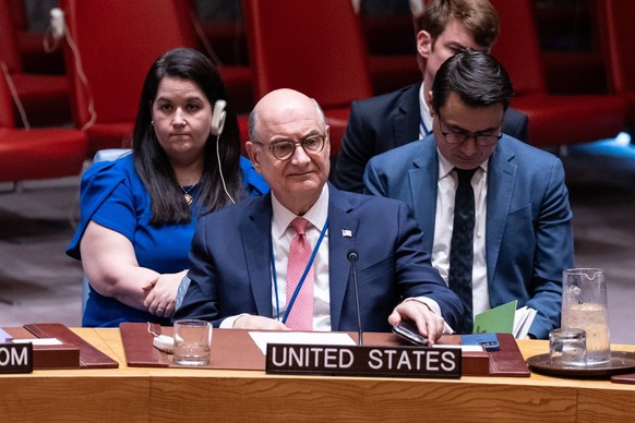 UN Security Council meeting requested by Romania Ambassador Dan Negrea of United States attends emergency Security Council meeting requested by Romania and supported by France after Russian military d ...