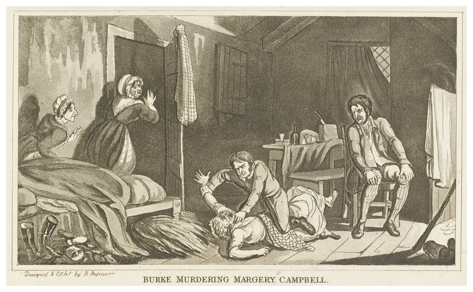 Burke bringt Margaret Docherty (auch Margery Campbell genannt) um. Seine Methode, die Opfer zu ermorden, wurde unter der Bezeichnung «Burking» berüchtigt. 