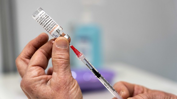 epa09826323 A vial of Novavax's COVID-19 vaccine Nuvaxovid at GGD Utrecht in Nieuwegein, The Netherlands, 15 March 2022. The vaccine is intended for adults who have not yet been vaccinated agains ...