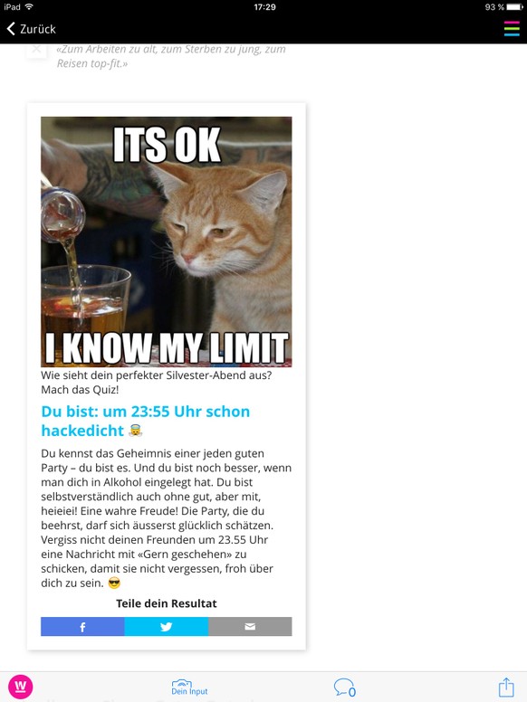 Du willst wissen, wie dein Silvester-Abend ausgehen wird? Voil├а!
Ich wusste es ЁЯдУЁЯС╗ЁЯШО