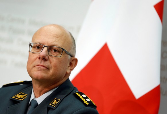 Newly appointed Swiss Chief of Armed Forces Philippe Rebord attends a news conference in Bern, Switzerland September 16, 2016. REUTERS/Ruben Sprich