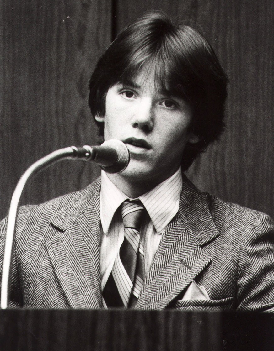 FILE - This is a 1981 file photo of Steven Stayner as he testifies about his abduction in 1972 by Kenneth Eugene Parnell and his seven years in captivity. The 7-year-old boy was kidnapped in 1972 whil ...