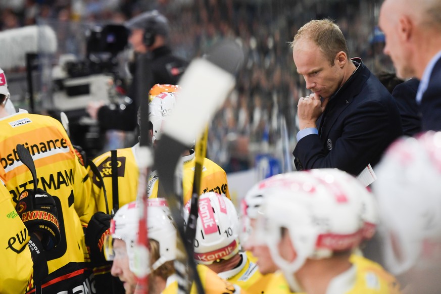 Bern&#039;s Head Coach Johan Lundskog during the regular season game of the National League Swiss ice hockey championship between HC Ambri-Piotta and SC Bern at the Gottardo Arena (New Valascia) in Am ...