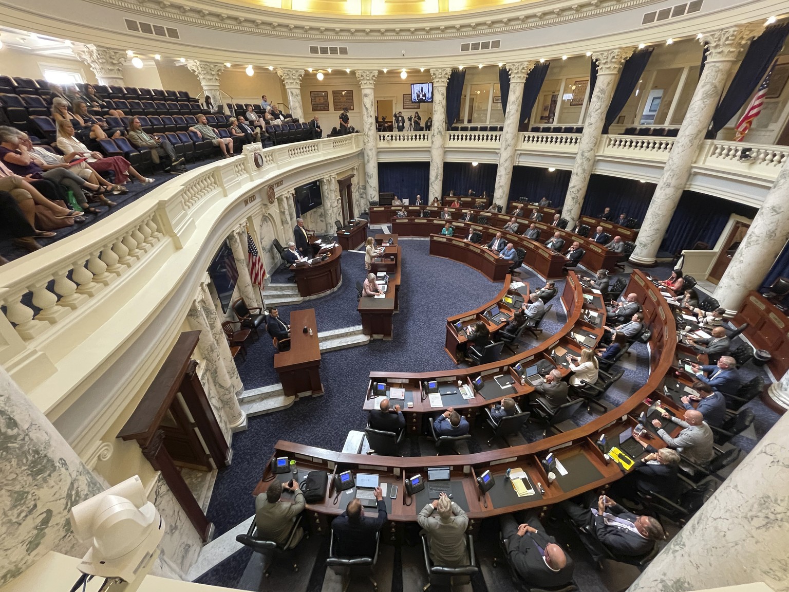 FILE - The Idaho House of Representatives meet for a special session at the Statehouse in Boise, Idaho, Sept. 1, 2022. (AP Photo/Keith Ridler)
US Immigration Idaho Law