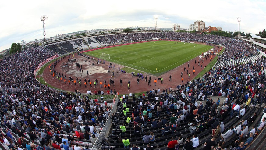 STADION fudbalera Partizana na utakmici finala Kupa Srbije protiv Crvene zvezde na stadionu Partizana, Beograd 27.05.2017. godine MarkoxMetlas PUBLICATIONxINxGERxSUIxAUTxONLY

Stadium fudbalera Partia ...