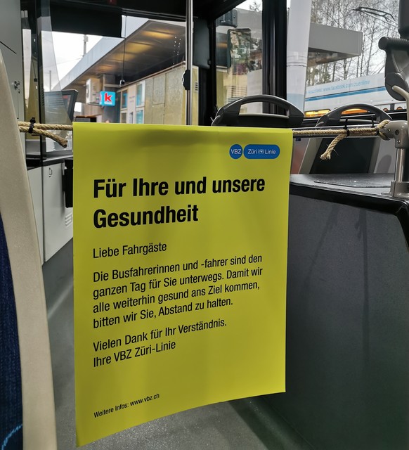 «Wir bitten Sie, Abstand zu halten», heisst es bei den VBZ.