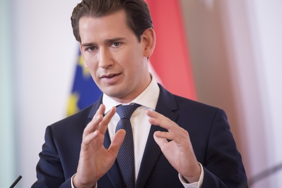epa08558724 Austrian Chancellor Sebastian Kurz at the Austrian Chancellery in Vienna, Austria, 21 July 2020. Austrian government introduced new measures for an attempt to stop the spreading of the cor ...