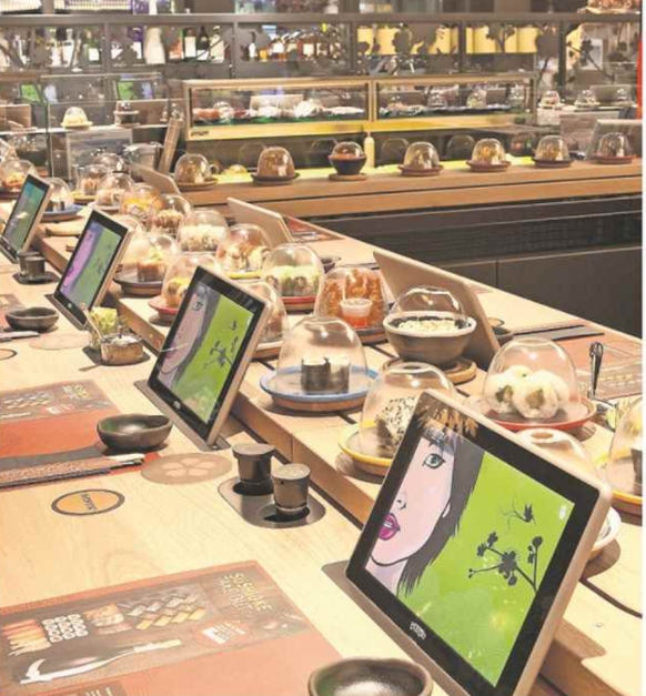 Gamen statt Warten: In den Schweizer Sushi-Restaurants der Kette Yooji’s dient das
Tablet nicht nur zum Bestellen.