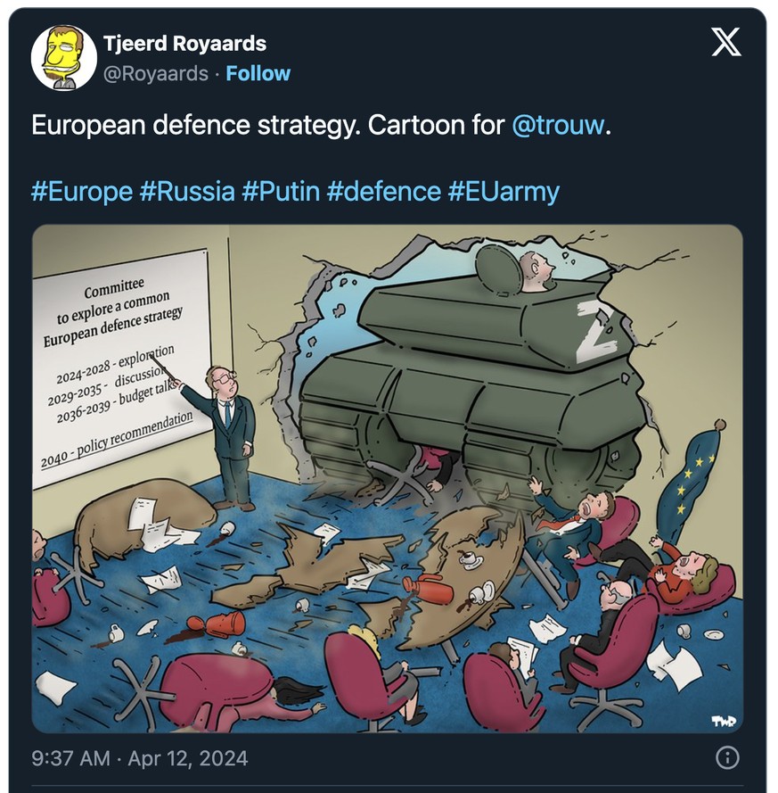 Karikatur zu Putins Russland und der Bedrohung Europas.