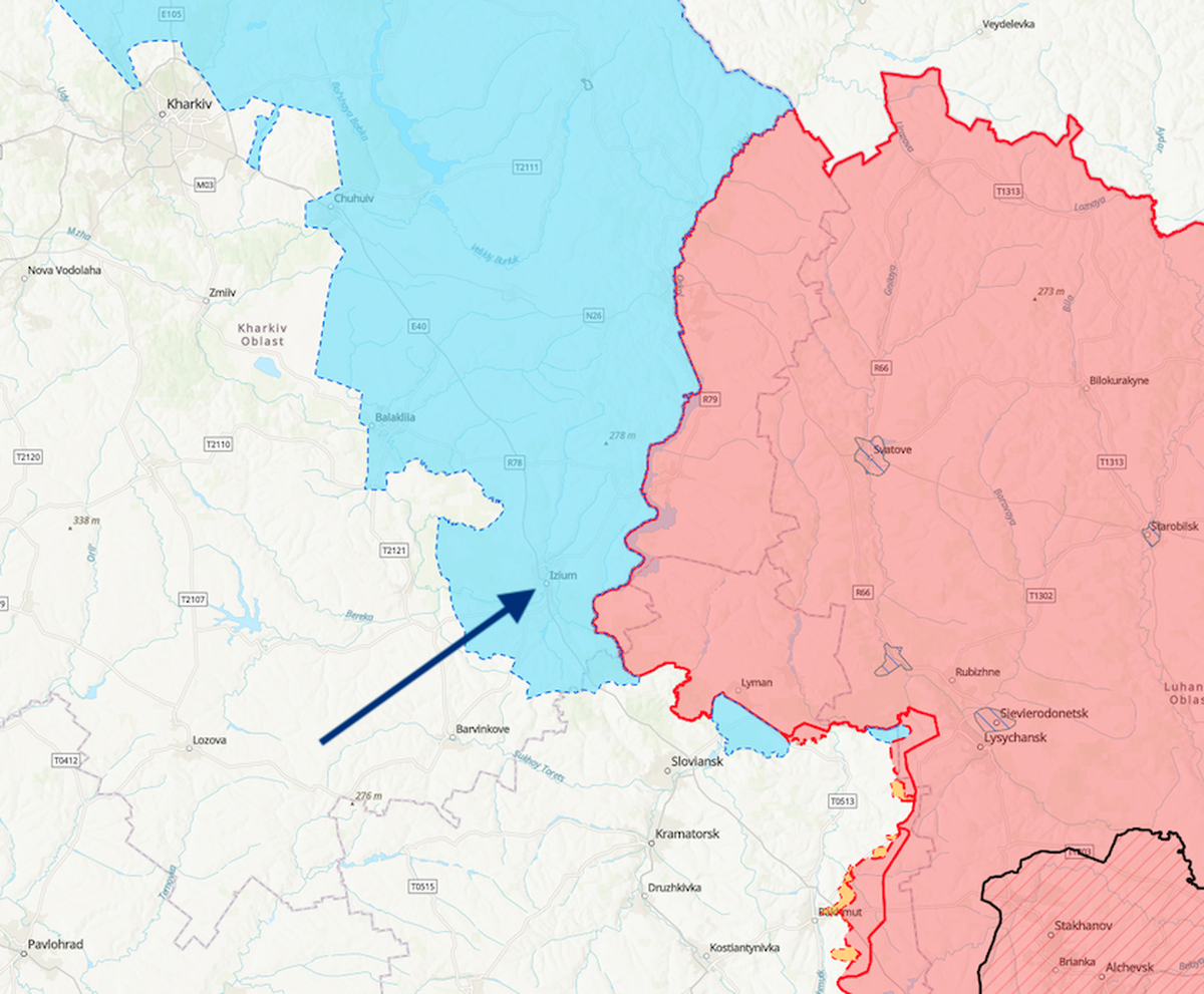 Ville d'Izioum, en Ukraine (contre-offensive de Kiev)