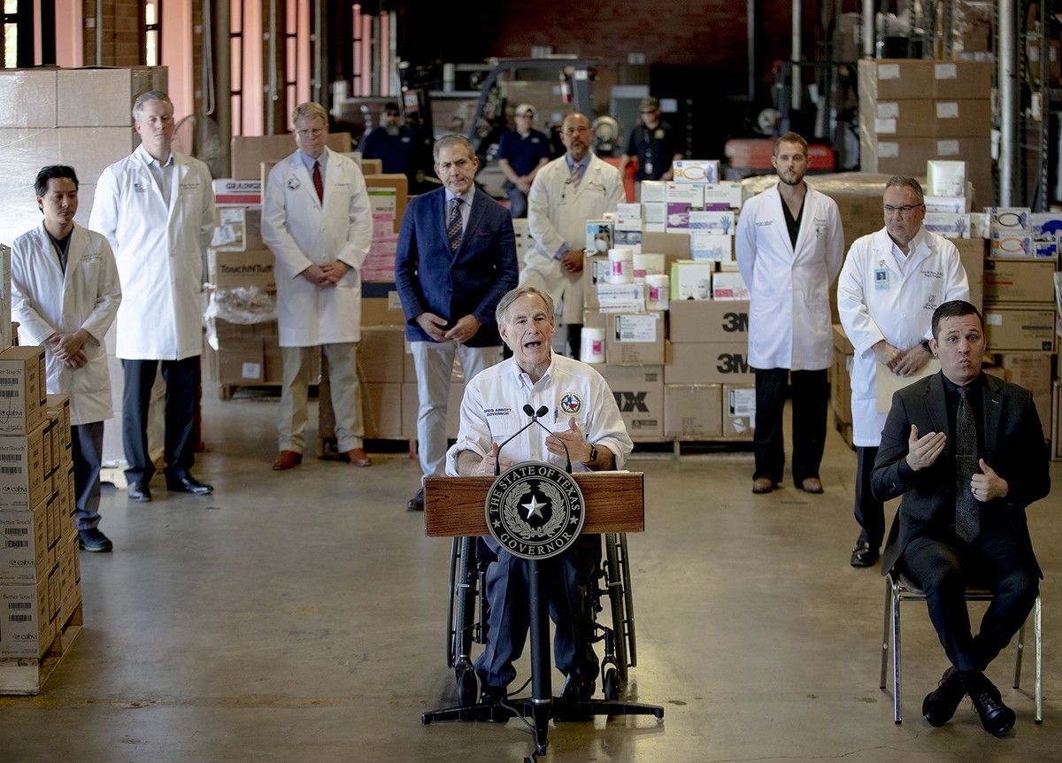 Texas Gov. Greg Abbott speaks during a press conference about the state's response to the coronavirus on Tuesday, March 24, 2020, in Austin, Texas. (Nick Wagner/Austin American-Statesman via AP)
 ...