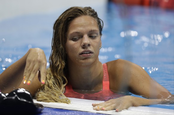 Russia&#039;s Yulia Efimova leaves the pool after a women&#039;s 100-meter breaststroke semifinal during the swimming competitions at the 2016 Summer Olympics, Sunday, Aug. 7, 2016, in Rio de Janeiro, ...