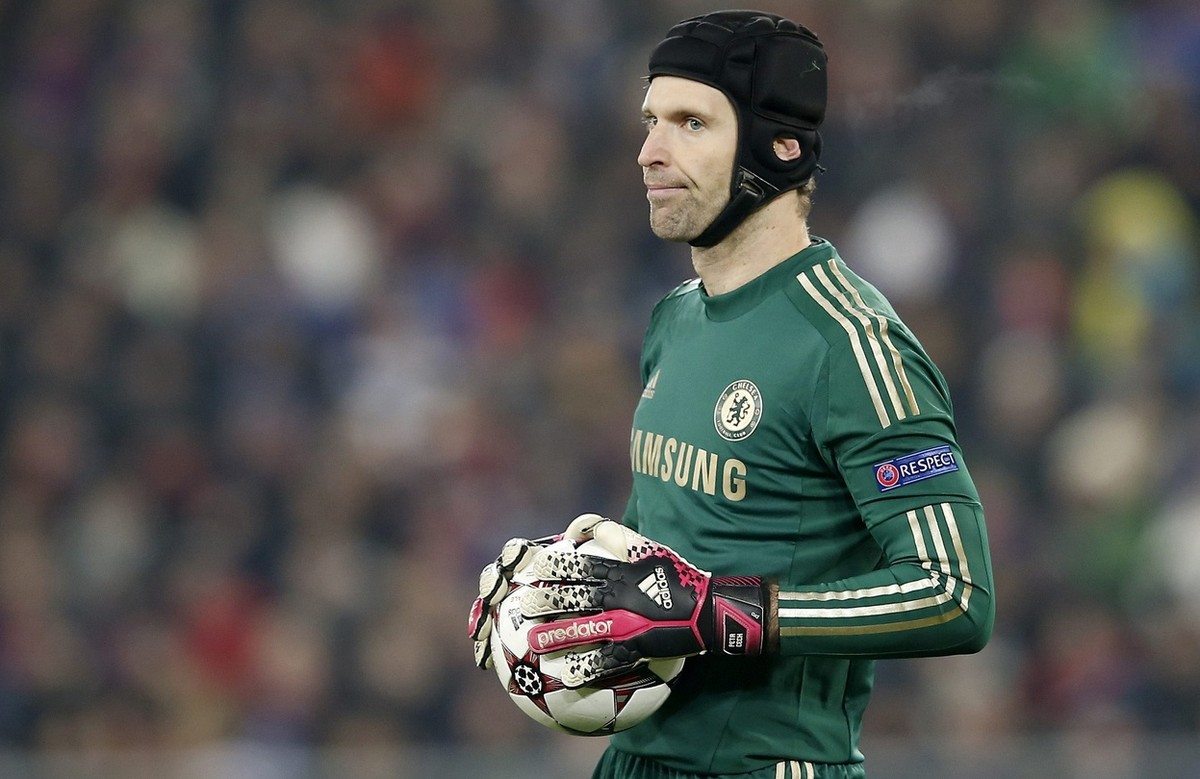 Chelsea's goalkeeper Petr Cech looks on during the UEFA Champions League group E group stage matchday 5 soccer match between Switzerland's FC Basel 1893 and Britain's Chelsea FC at the  ...
