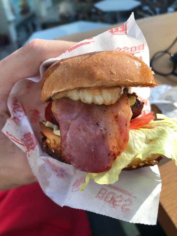Burger with a face