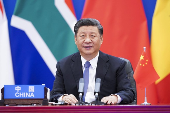 200617 -- BEIJING, June 17, 2020 -- Chinese President Xi Jinping chairs the Extraordinary China-Africa Summit on Solidarity against COVID-19 and delivers a keynote speech at the summit in Beijing, cap ...