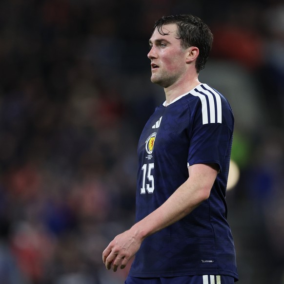 epa12862879 John Souttar of Scotland looks on during the international friendly match between Scotland and Cote d'Ivoire in Liverpool, Great Britain, 31 March 2026. EPA/ADAM VAUGHAN
