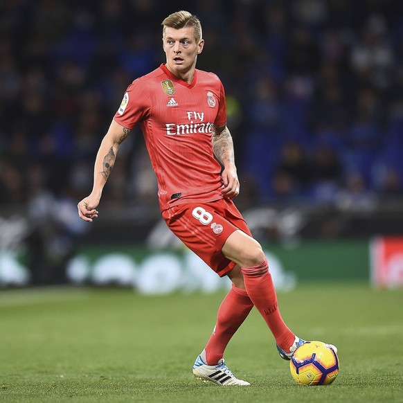 RCD ESPANYOL VS REAL MADRID Toni Kroos of Real Madrid during the match between RCD Espanyol vs Real Madrid of LaLiga, date 21, 2018-2019 season. RCDE Stadium. Barcelona, Spain - 27 JAN 2018. LIGA 2018 ...